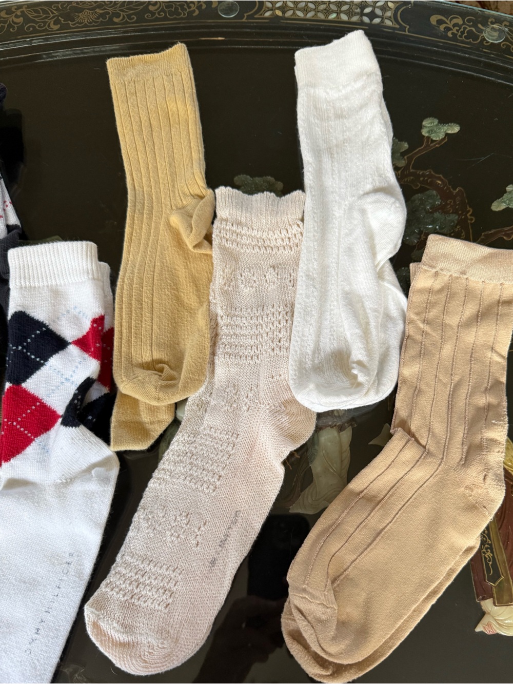 DKNY & Tommy Hilfiger assorted other brand Socks Argyle, boot length, cotton soc - Picture 4 of 8